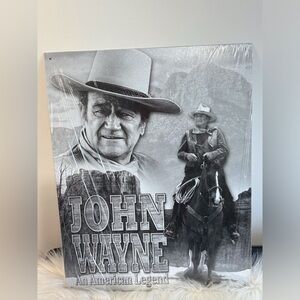 John Wayne Black and White tin Art